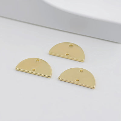 10pcs Half Circle Connector with 2 holes, 14K Gold Plated, Semi-Circle Connectors, 21*11mm Jewelry Findings ZZ090-D0005