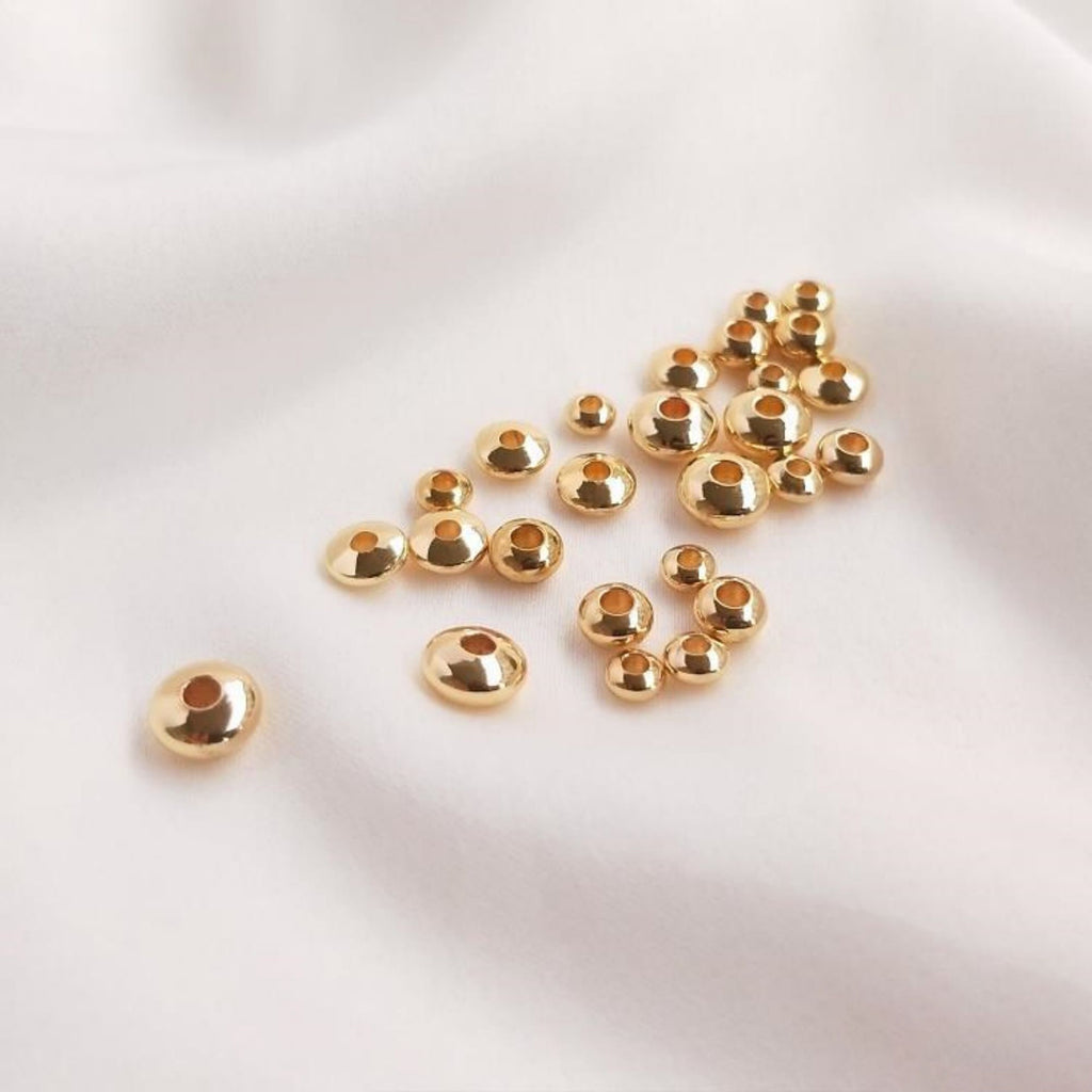 20pcs- Abacus Saucer Spacer Beads, 3mm, 4mm, 5mm, 6mm, 14K Gold Beads, Bracelet Beads, Jewelry Finding TH023-ZX7014