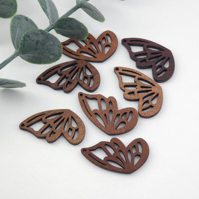 Butterfly Wing Wood Charms, Wooden Pendant, Reclaimed Walnut Wood, Geometric Statement Wood Earrings Diy Ideas JT990