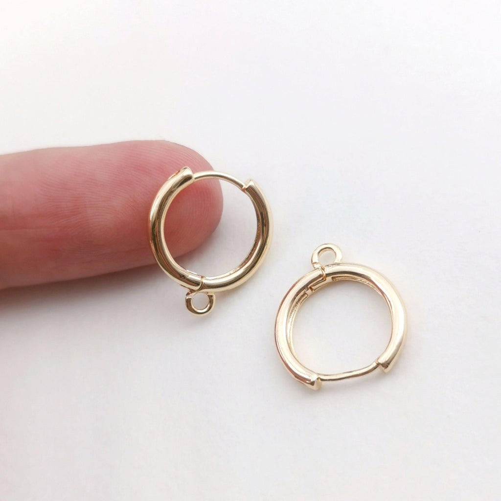 Gold/Silver Round Ear Hoops, 13x16mm, 18K Gold Plated Leverback Earrings, Huggie Hoops Earring ZX161