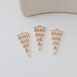 Triangle Shape Pendant, 18K Gold Plated, CZ Pave, Necklace Making Charm, Jewelry Findings D0286