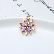 Load image into Gallery viewer, CZ Pave Round Charm, Cubic Zircon Crystal Pendant, Bracelet Necklace Pendant, 14K Real Gold Plated, Jewelry Findings STG062-F208