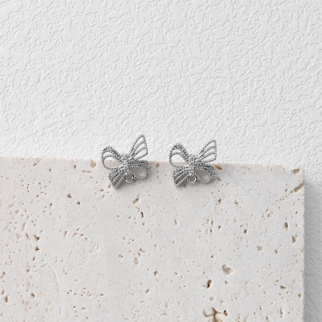 Butterfly Post Earring, 18K Real Gold Plated Brass Stud Earring With Loop, S925 Silver Pin, Nickel Free, Earring Finding D0416