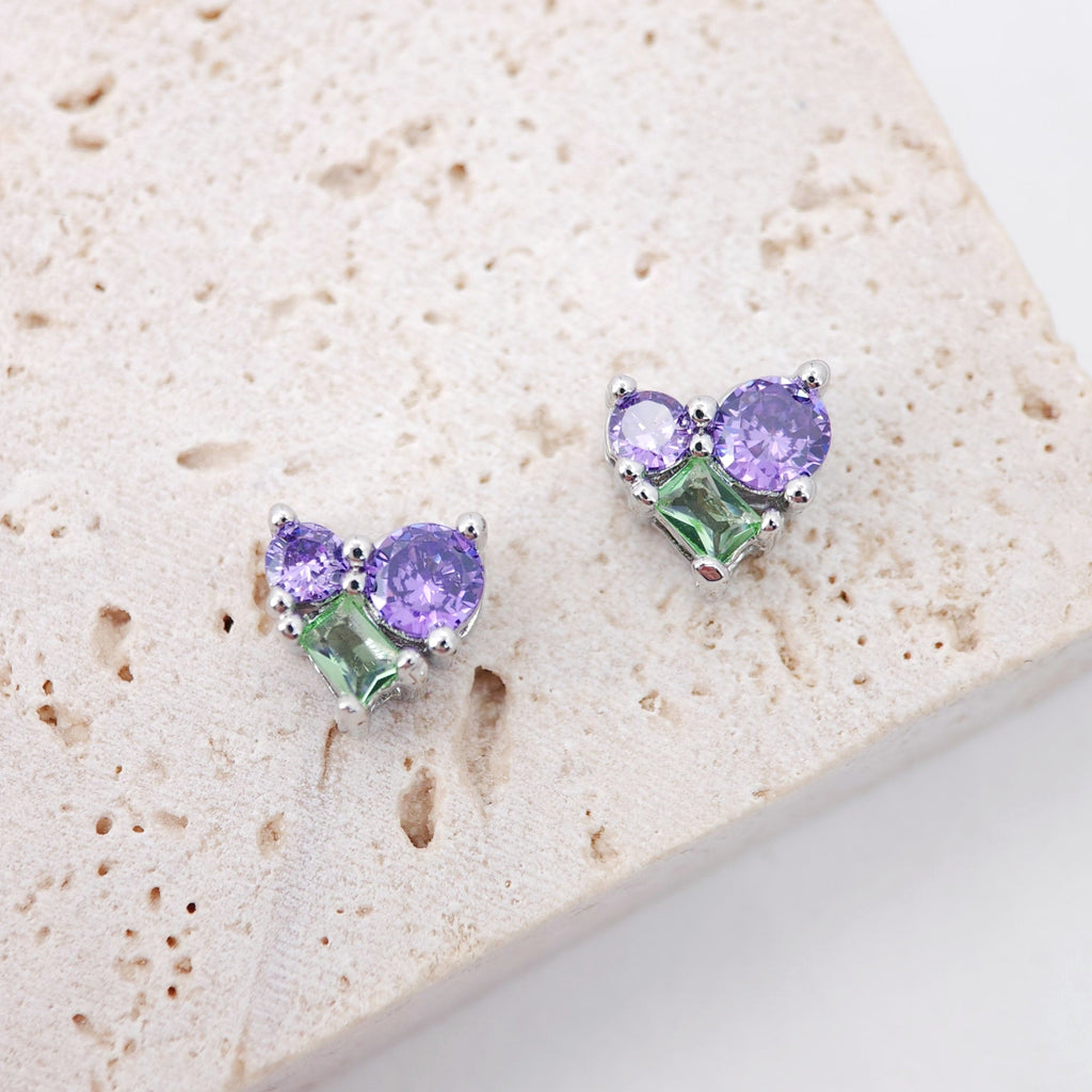 Grape Pendant, Fruit Charm, Grape Spacer Beads, 18K Gold/Silver, Pave CZ, Necklace Charms, Jewelry Findings S20246