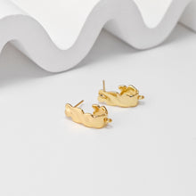 تحميل الصورة إلى عارض المعرض، أقراط مطوية على شكل حرف U مع حلقة، مطلية بالذهب عيار 18 قيراطًا، خالية من النيكل، دبوس من الفضة الاسترلينية S925، أقراط أذن مضادة للحساسية D0458