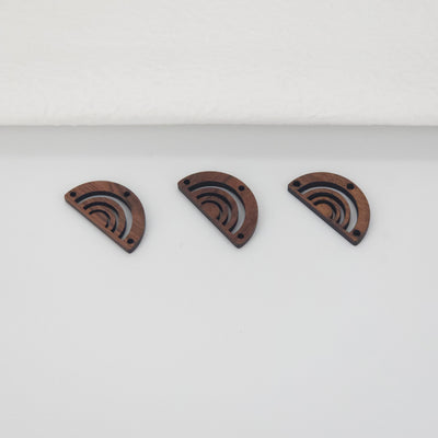 10PCS Half Round Shape Wood Charms, Multihole Wooden Pendant, Reclaimed Walnut Wood, Geometric Statement Wood Earrings Diy Ideas JT970