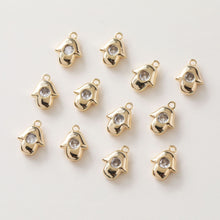 Load image into Gallery viewer, Hamsa Hand Charms, Star Charm, 14K Gold plated Cubic Zirconia Pave Pendant, Jewelry making supplies for Necklace and Bracelet GZ418