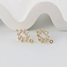 تحميل الصورة إلى عارض المعرض، أقراط على شكل معين من الزركونيوم المكعب، مطلية بالذهب، مزودة بحلقة، مضادة للحساسية، مصنوعة يدويًا، أدوات صنع أقراط بنفسك D0264