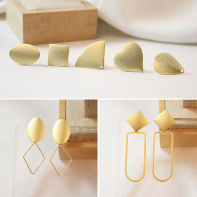 Matte Gold Earring Post With Loop, Brushed Finish, S925 Silver Pin, Nickel Free Earrings, Hypoallergenic Earring Findings GZ202