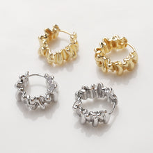 Load image into Gallery viewer, 14K Gold Plated Fold Earring Post with loop, Gold Ruffles Post, for Jewelry Making GZ386-D0310