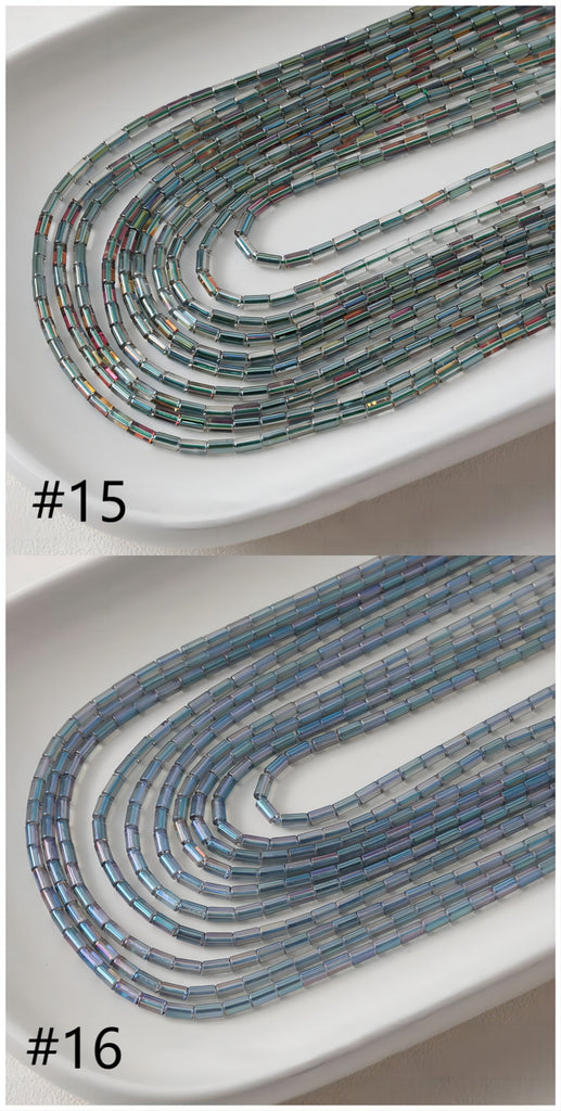 Small Glass Rectangle Tube Beads, Spacer Beads, 2.6*4.6mm, Crystal Glass Loose Beads for Jewelry Making, DIY Beads Finding GZ546