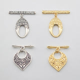 Boho OT Toggle Clasps, Antique Silver, 18k Gold, One Set OT Buckle, Necklace Closure, Connectors Clasps S1152