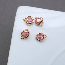 Load image into Gallery viewer, 10pcs Tiny Heart Charms, Cubic Heart Charm,  18K Gold Plated CZ Pave Love Pendant, Necklace Making Pendants, Jewelry Findings HL064-F135