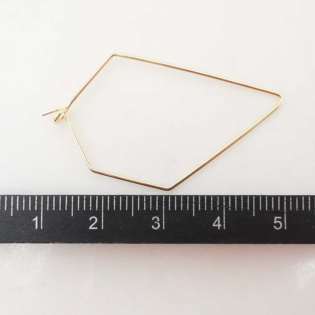 20pcs- 14K Gold Plated Hoop Earring Finding, 40x27mm, Nickel Free Geometry Earring Hoops, DIY Earring Charms, Earring Making Findings Z073