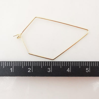 20pcs- 14K Gold Plated Hoop Earring Finding, 40x27mm, Nickel Free Geometry Earring Hoops, DIY Earring Charms, Earring Making Findings Z073
