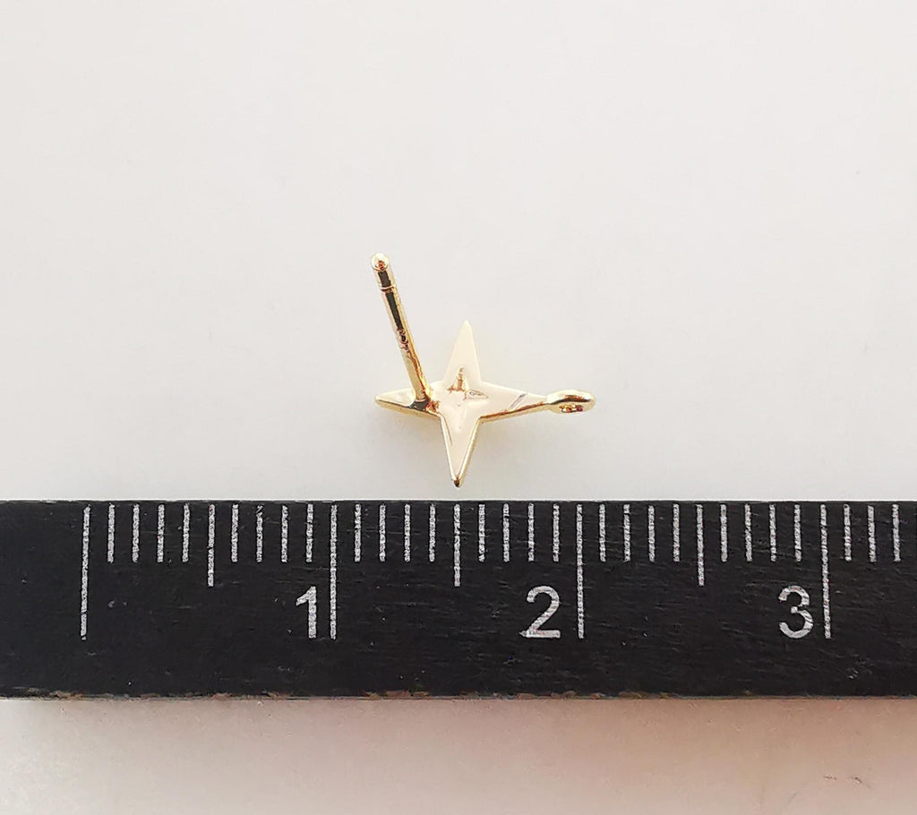 10pcs Gold Star Earring Post With Loop, Nickel Free Earrings, Ear Stud with Loop, Hypoallergenic Earring Findings Z092