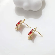 تحميل الصورة إلى عارض المعرض، قرط أذن غير منتظم من الزركونيا، ذهب/فضة عيار 14 قيراط، أقراط فضة S925 خالية من النيكل، على شكل عين مع حلقة GZ115