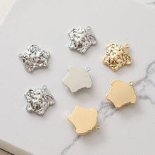 Load image into Gallery viewer, Gold Portrait Pendant, Silver Charm, 18K Gold Plated, Necklace Making Charm, Jewelry Findings JG052