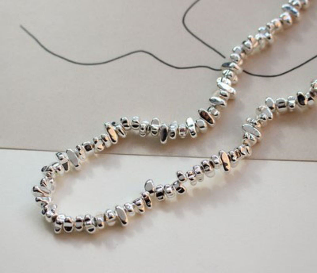 One String- Gold Plated Stone Beads, 18K Gold Solid Spacer Beads, Irregular Beads, Bracelet Beads, Jewelry Finding GZ249