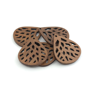 Leaf Shape Geometric Shape Wood Charms, Wooden Pendant, Reclaimed Walnut Wood, Geometric Statement Wood Earrings Diy Ideas JT1021