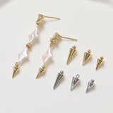 10pcs Dainty Gold Spike Charms, 18K Gold Plated Pendants, Earring Necklace Making Charms, Jewelry Findings GZ123