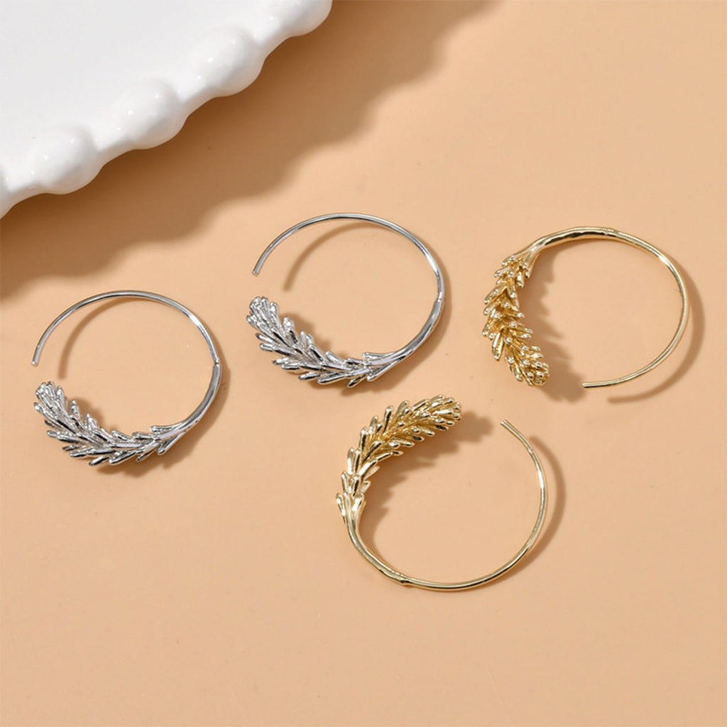 14K Gold Plated Wheat ears  Hoop Earring Finding, Nickel Free Circle Earring Hoops, DIY  Earring Making Findings LL155