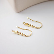 Load image into Gallery viewer, Fish Hooks, 18K Gold Plated Ear Wires, Gold Earring Earring Hooks, Ear Wires for Jewelry Making D0167