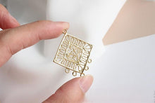 Cargar imagen en el visor de la galería, Dije bohemio, conector bohemio, conector para pulsera y collar, chapado en oro auténtico de 14 quilates, accesorios de joyería GZ660