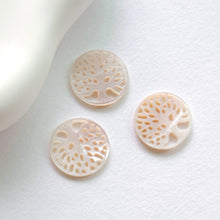 Load image into Gallery viewer, Pink Tree of Life, Mother-of-Pearl, MOP Shell Pendant, Engraved Pink Nacre, Shell Charm, Mother of Pearl Jewelry Making Findings RY017