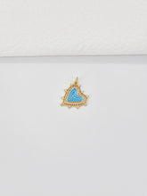 Load image into Gallery viewer, Enamel Heart Charm, 18K Gold Plated Heart Pendant, CZ Pave, Necklace Bracelet Making Pendant S20779