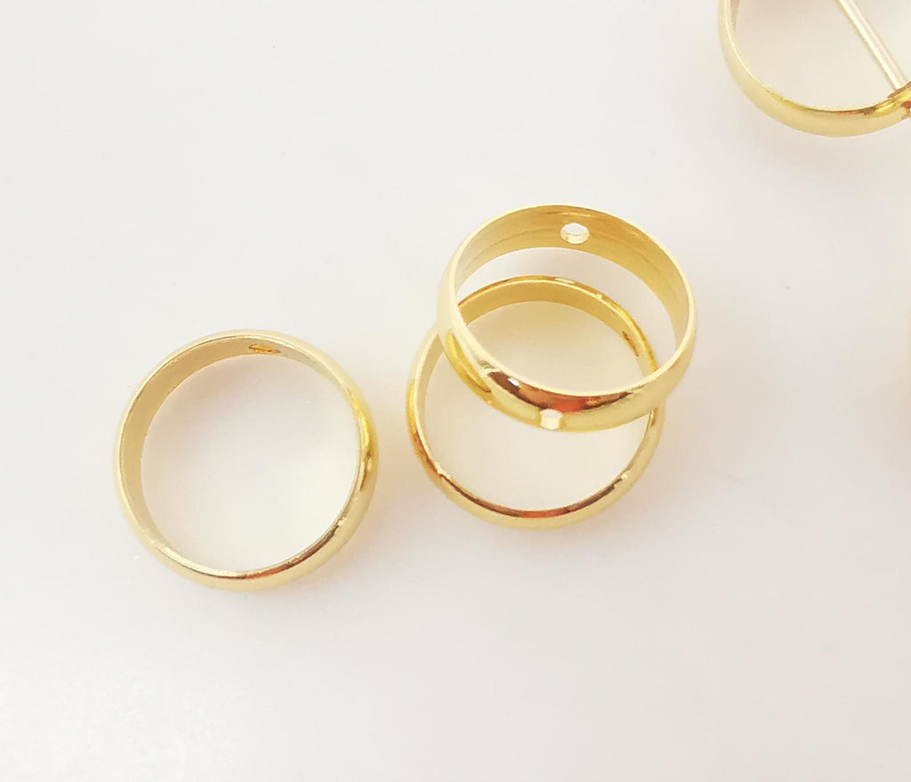 10 قطع - إطارات خرز دائرية تناسب خرز 4 مم، 6 مم، 8 مم، 10 مم، مطلية بالذهب عيار 18 قيراطًا، خرز متباعد دقيق، إطارات خرز، العثور على المجوهرات S1056