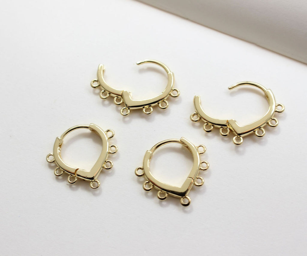 10PCS 18K Gold Plated Leverback Earring Parts with loops, Huggie Hoops Earring Parts, Ear Hoops, earring findings for Jewelry Making BB065