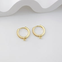 Load image into Gallery viewer, CZ Pave Earring Hoop, Gold Plated Huggie Hoop Earring with Loop, Huggie Hoops DIY Earring  Findings,Handmade Earring Supplies D0108