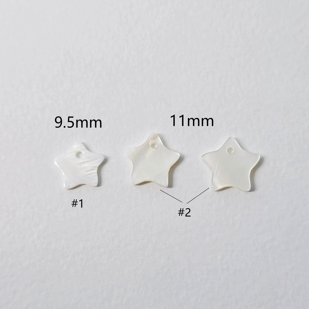 10pcs MOP Shell Pendant, Geometric Shell Pendant, Star, Scallop, Rhombus Pendant White Nacre, Mother of Pearl Jewelry Making Findings RY062