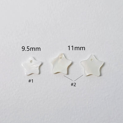 10pcs MOP Shell Pendant, Geometric Shell Pendant, Star, Scallop, Rhombus Pendant White Nacre, Mother of Pearl Jewelry Making Findings RY062
