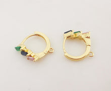 تحميل الصورة إلى عارض المعرض، أقراط أذن مكعبة مرصعة بالكريستال مع حلقة، 13 مم، مطلية بالذهب عيار 18 قيراطًا، أقراط دائرية كبيرة S1057