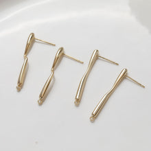 Cargar imagen en el visor de la galería, Pendientes minimalistas con pasador y aro, de plata S925, sin níquel, de oro y plata, hipoalergénicos, ZZ049