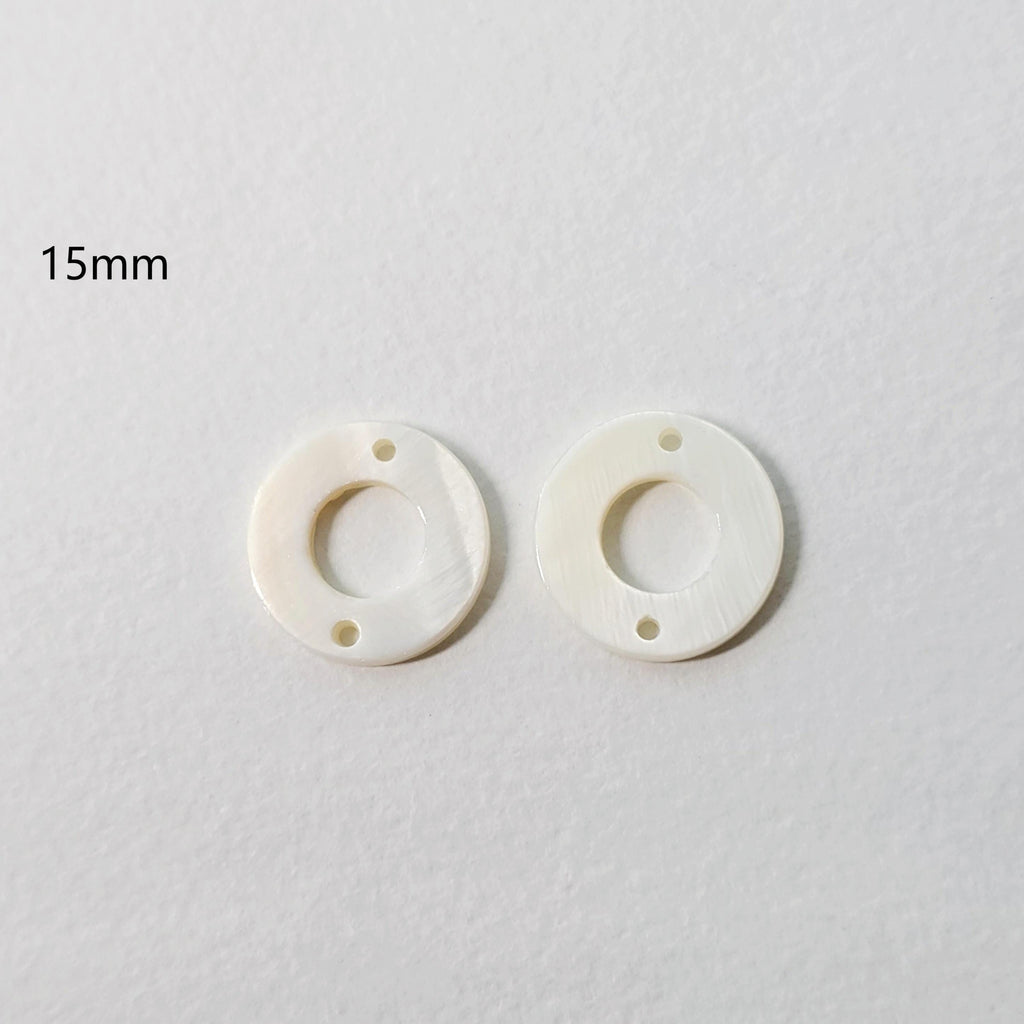 10pcs Circle Round Shape Shell Pendant, Shell Charm with Holes, Earring Making Findings, Jewelry Making Findings RY057