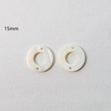 Load image into Gallery viewer, 10pcs Circle Round Shape Shell Pendant, Shell Charm with Holes, Earring Making Findings, Jewelry Making Findings RY057