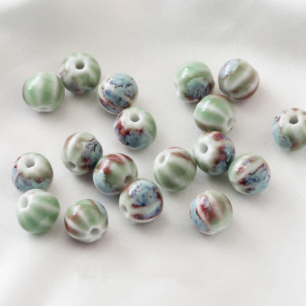 5 cuentas espaciadoras de calabaza, colgante de calabaza de cerámica, cuentas de cerámica para hacer joyas, hallazgos de cuentas DIY GZ432