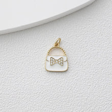Cargar imagen en el visor de la galería, Colgante para bolso con pavé de circonitas cúbicas, bonitos dijes esmaltados para bolso, dijes chapados en oro de 18 quilates, fabricación de pulseras y collares, accesorios de joyería S1374