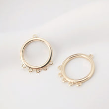 Cargar imagen en el visor de la galería, Conector geométrico, redondo, estrella, abanico y hoja, chapado en oro de 18 quilates, dijes, accesorios de joyería de 16 mm ZX079