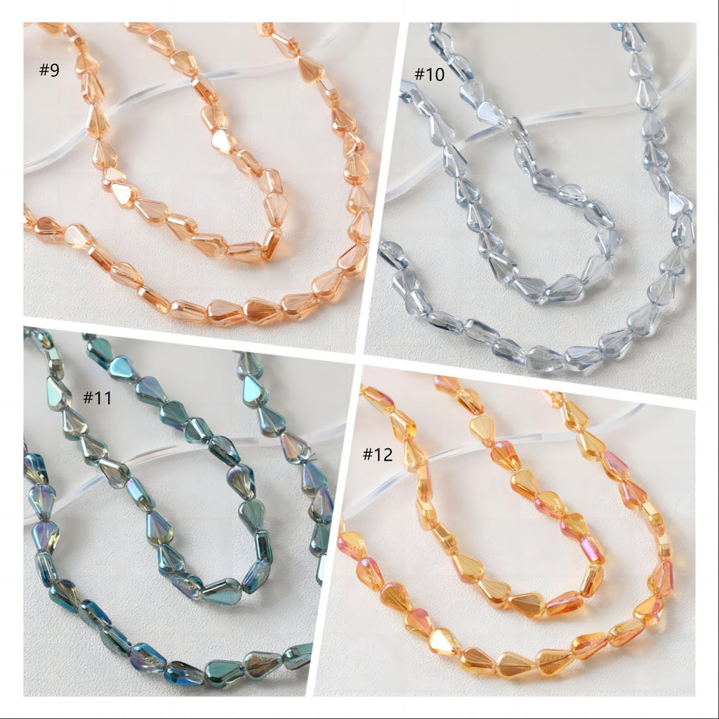 Drop Glaze Beads, 10.6m, Teardrop Glass Crystal Beads for Jewelry Making, Bracelet DIY Beads Finding GZ537