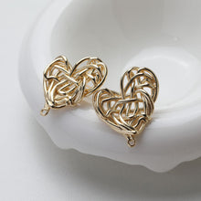 تحميل الصورة إلى عارض المعرض، قرط على شكل قلب غير منتظم، ذهب/فضة عيار 14 قيراط، أقراط فضة S925 خالية من النيكل، قرط على شكل قلب مع حلقة GE112