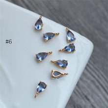 تحميل الصورة إلى عارض المعرض، 10 قطع - دلايات كريستال صغيرة على شكل دمعة، مطلية بالذهب عيار 14 قيراطًا، قطع مجوهرات HL123-F212