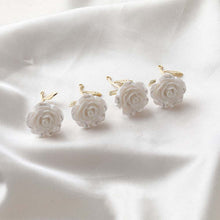 Load image into Gallery viewer, White Rose Flower Pendant, Resin Rose Pendant for Jewelry Making, DIY Jewerly Finding GZ334