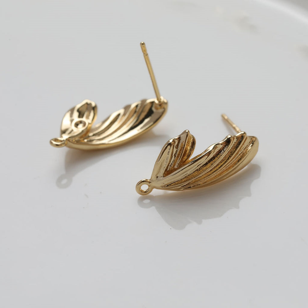 مشبك أذن على شكل فراشة، دبوس أذن من الفضة الاسترلينية عيار 925، خالٍ من النيكل، أقراط أذن، أقراط مرصعة مطلية بالذهب عيار 14 قيراطًا، GZ389