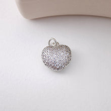 Load image into Gallery viewer, Heart Pendant, Cubic Pave Charm, 18K Gold Plated, Love Pendant, Necklace Making Pendants, Jewelry Findings S1209