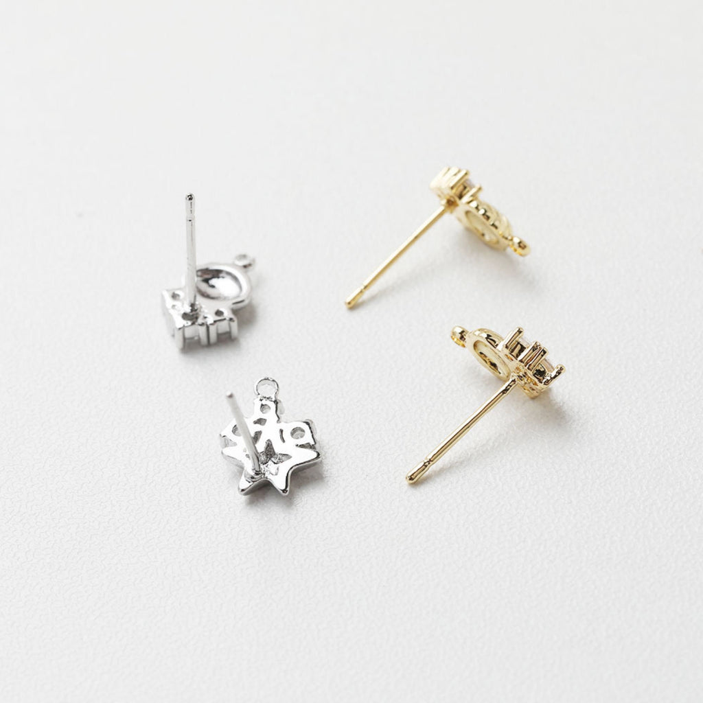 أقراط مكعبة مرصعة بالنجوم، صدفية، ذهبية/فضية، أقراط من الفضة الإسترليني 925 خالية من النيكل، نتائج أقراط مضادة للحساسية GT051