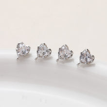 Load image into Gallery viewer, Gold love heart CZ Earring Post,  14K Gold Nickel Free Earrings, S925 Silver Ear Pins, 10mm, Heart Shape Ear Stud with Loop JG066